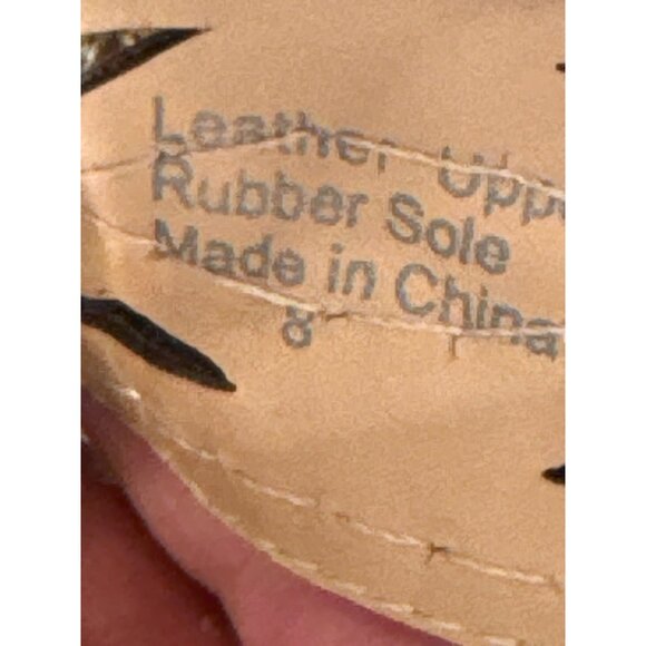 Badgley Mischka Rose Gold Rhinestone Embellished Sandals Womens Size 8 Leather U - Picture 6 of 8